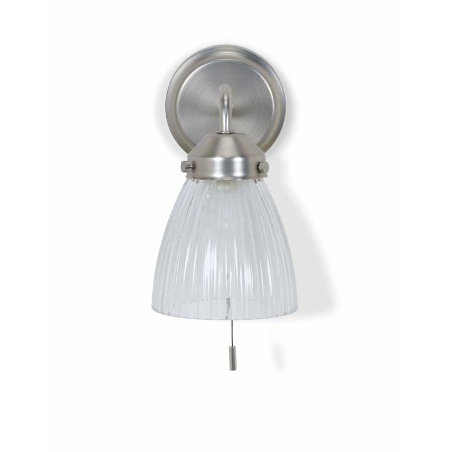 Garden Trading Fovant Bathroom Glass Wall Light Satin Nickel