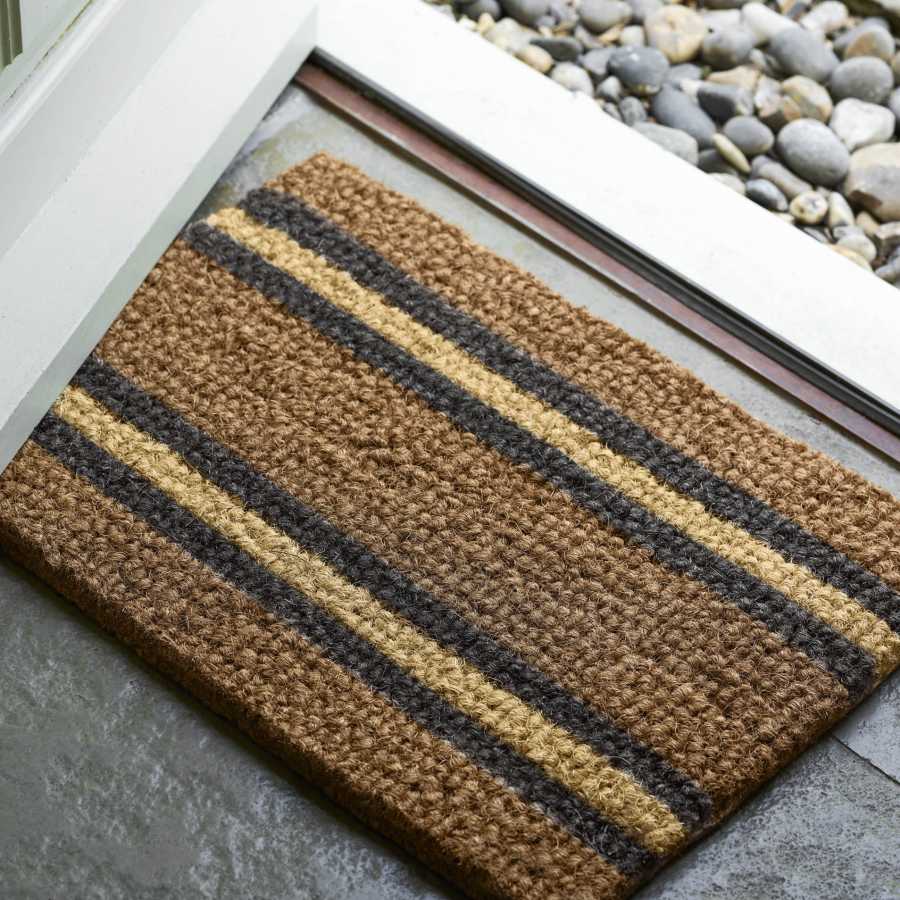 Garden Trading Hatford Stripe Doormat Small Antique Brown