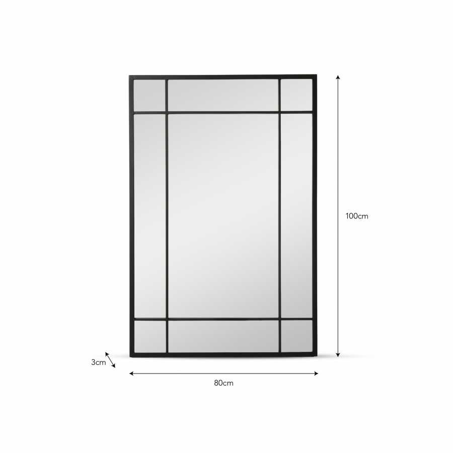 Ledwell Panelled Mirror 120x80cm Black Garden Trading Ledwell Panelled Mirror 120x80cm Black