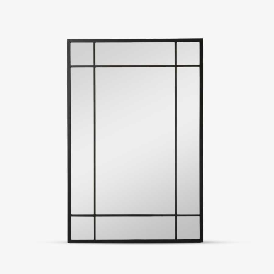 Ledwell Panelled Mirror 120x80cm Black Garden Trading Ledwell Panelled Mirror 120x80cm Black
