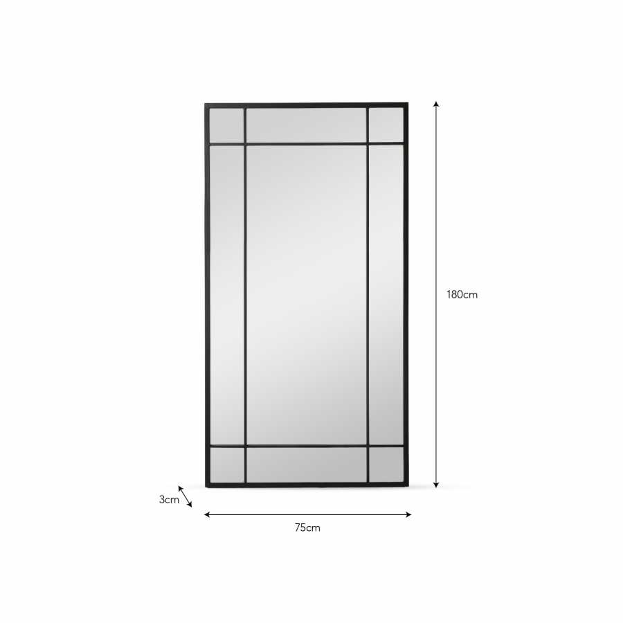 Ledwell Panelled Mirror 120x80cm Black Garden Trading Ledwell Panelled Mirror 120x80cm Black