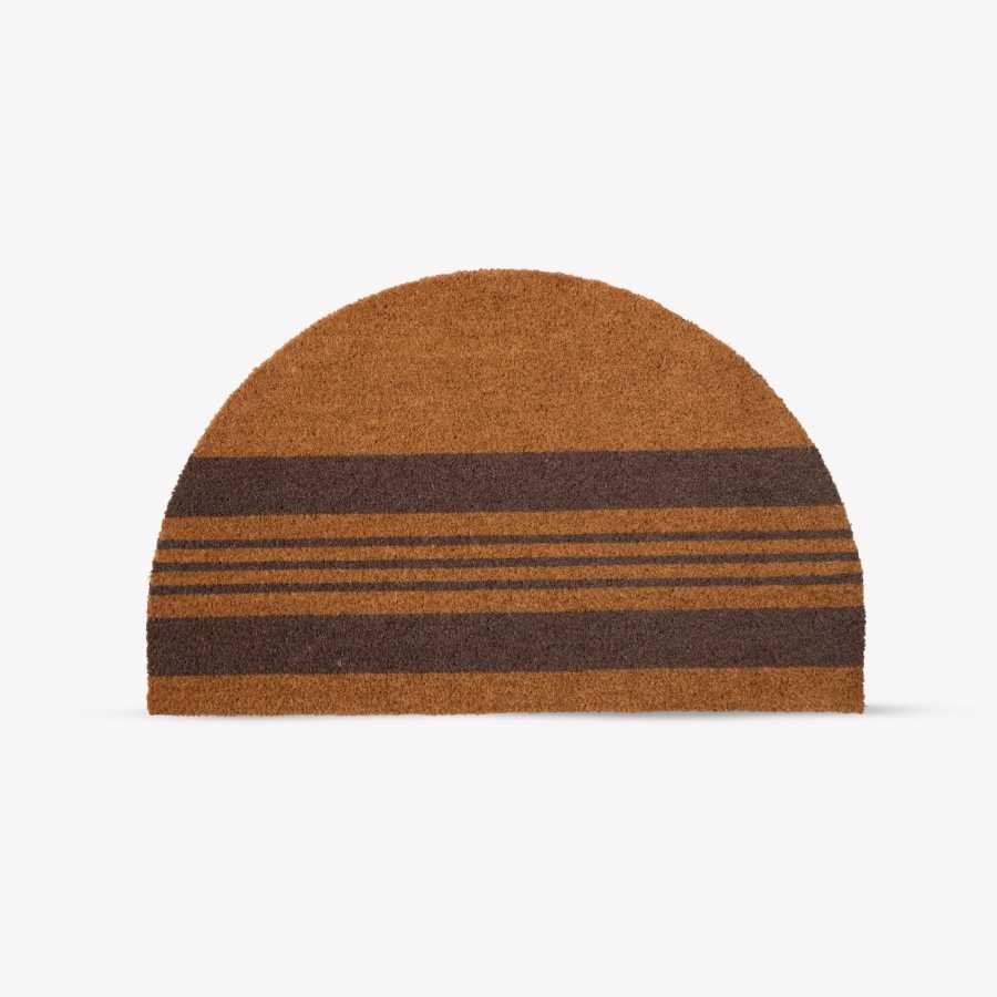Garden Trading Placement Stripe Doormat Half Moon Antique Brown