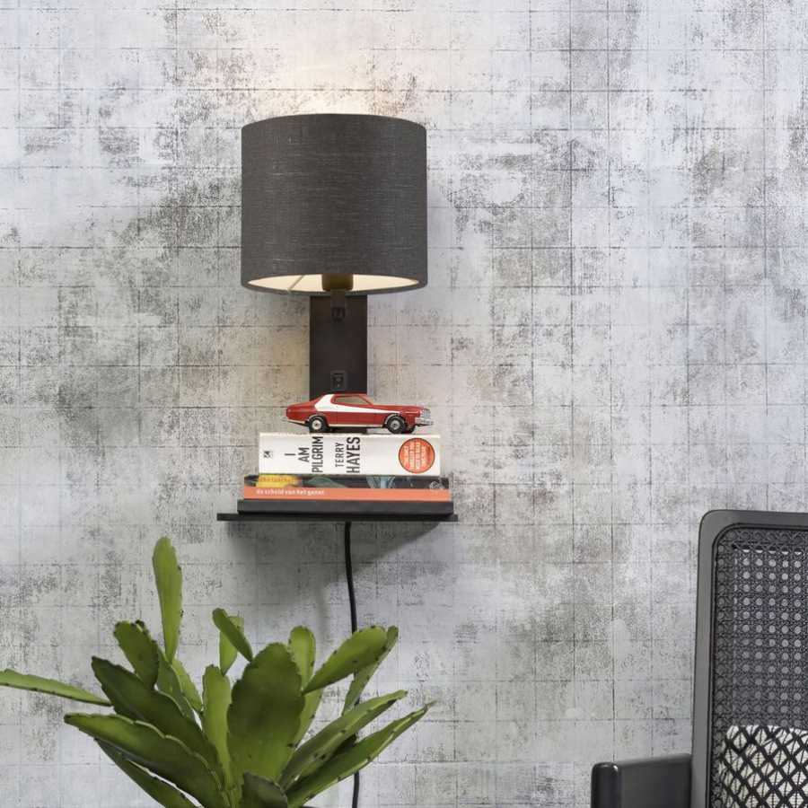 Good&Mojo Andes Wall Light With Shelf - Dark Grey & Black