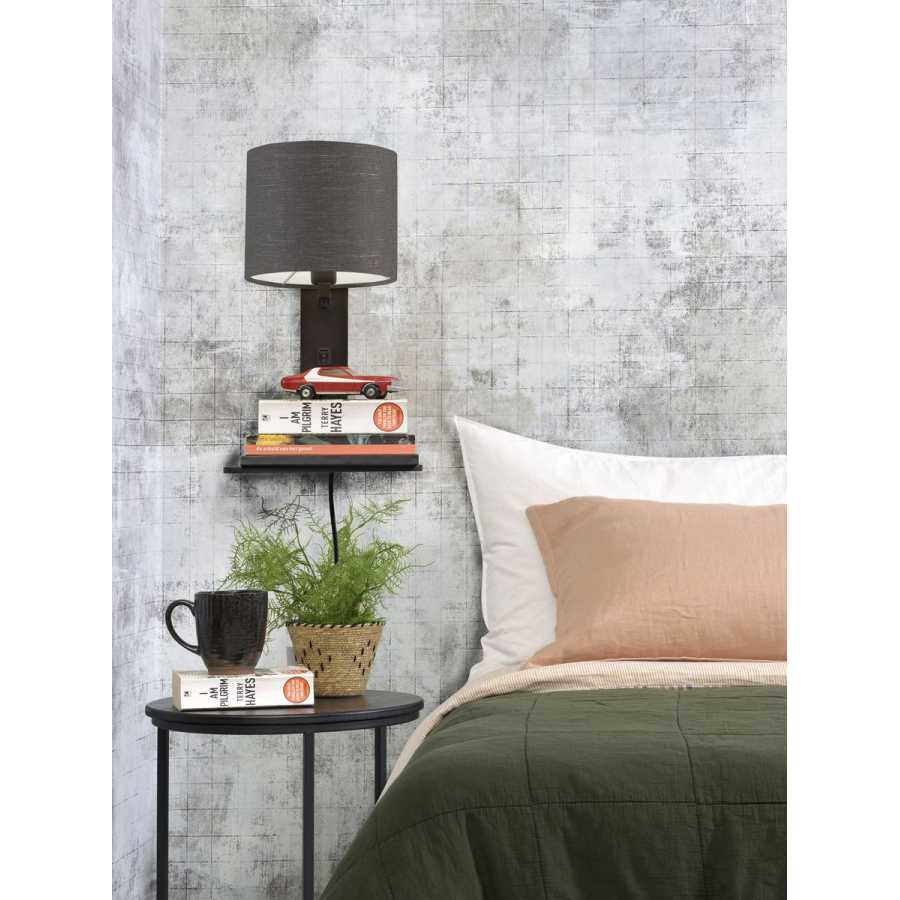 Good&Mojo Andes Wall Light With Shelf - Dark Grey & Black