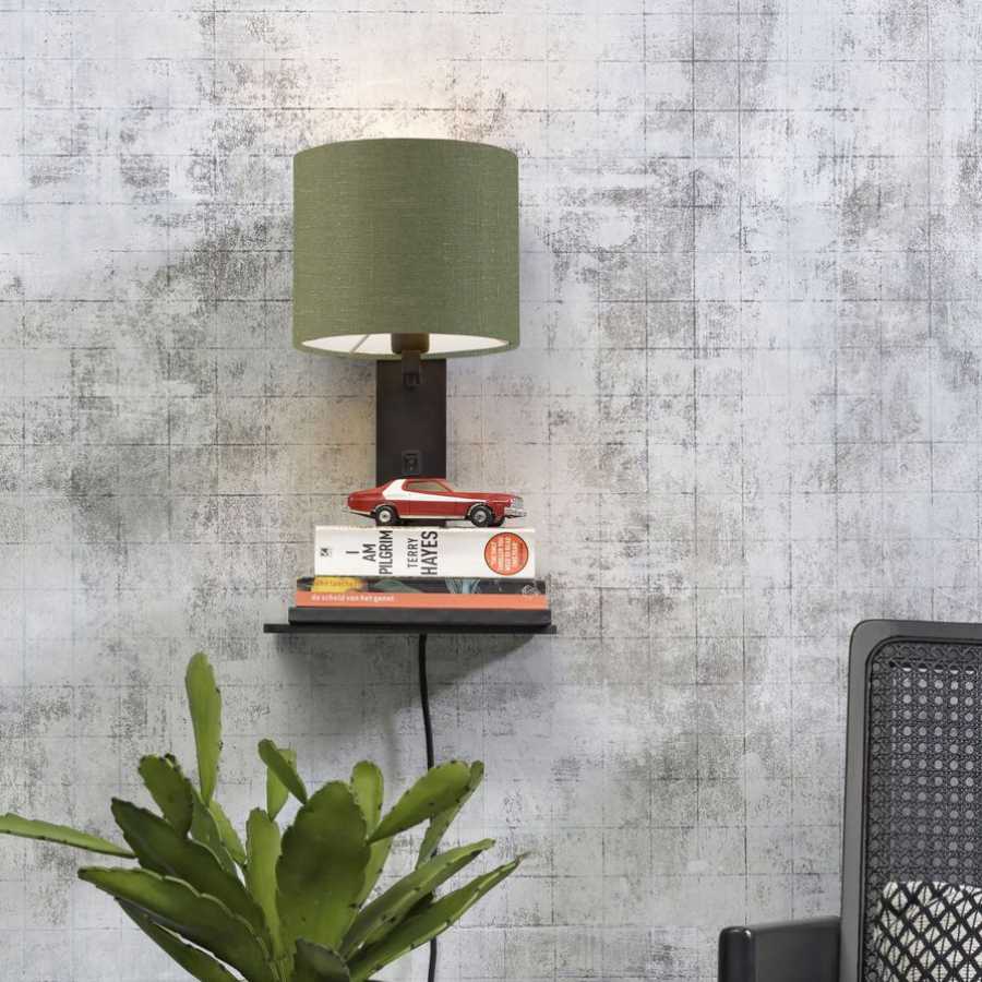 Good&Mojo Andes Wall Light With Shelf - Forest Green & Black