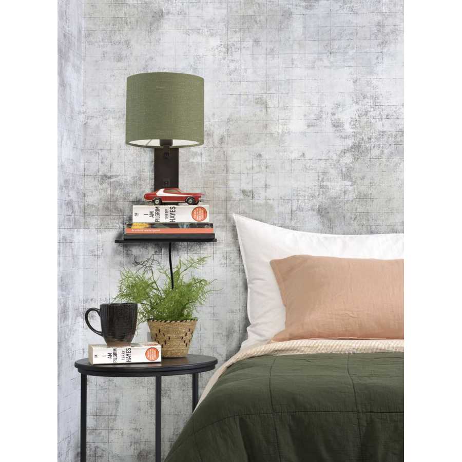 Good&Mojo Andes Wall Light With Shelf - Forest Green & Black