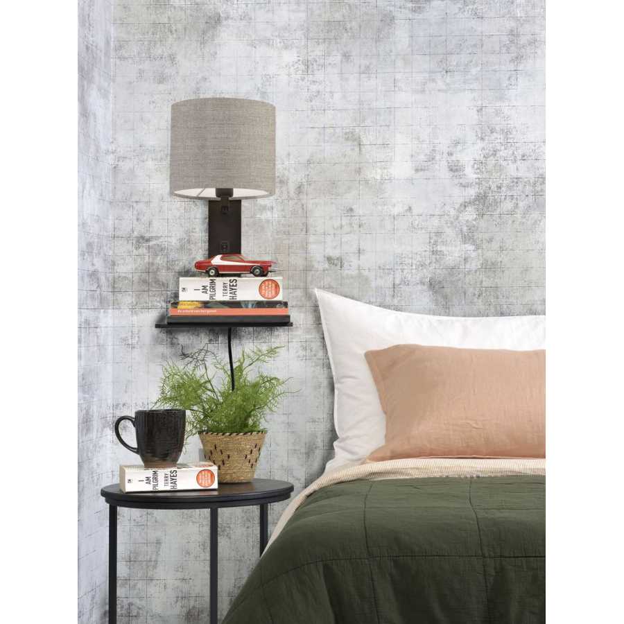 Good&Mojo Andes Wall Light With Shelf - Dark Linen & Black