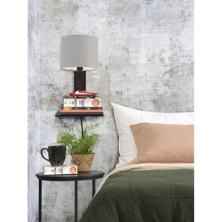 Good&Mojo Andes Wall Light With Shelf - Light Grey & Black
