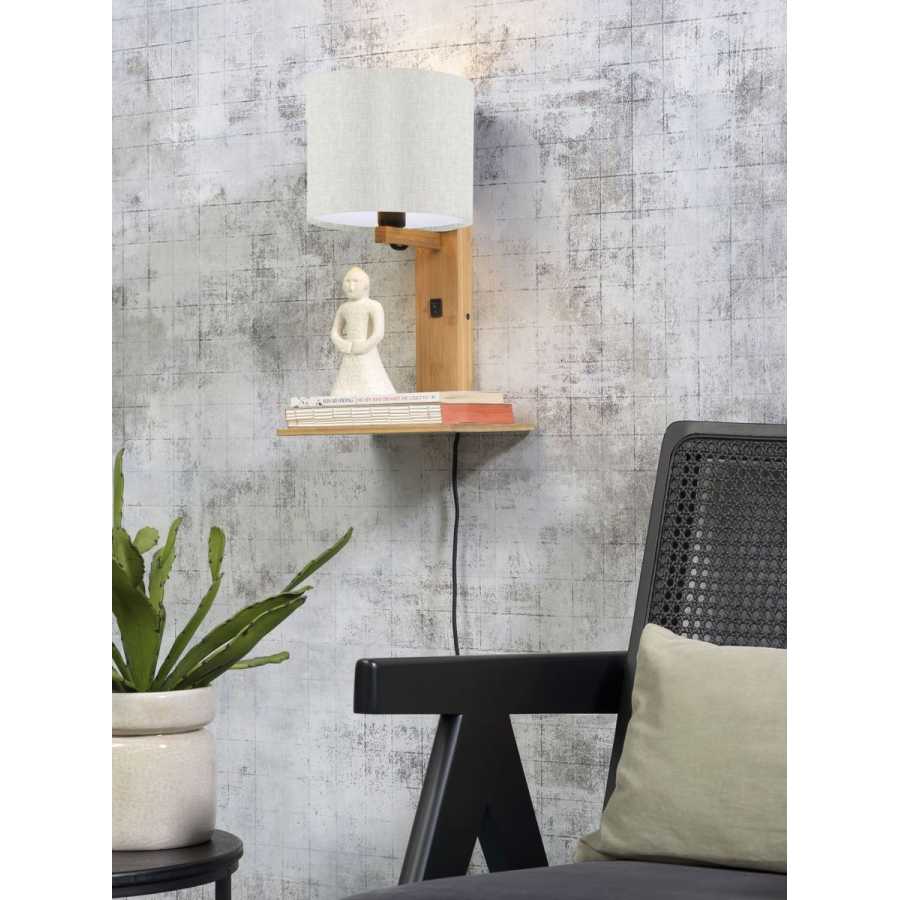 Good&Mojo Andes Wall Light With Shelf - Light Linen & Natural