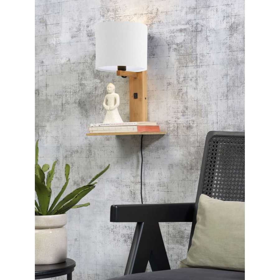 Good&Mojo Andes Wall Light With Shelf - White & Natural