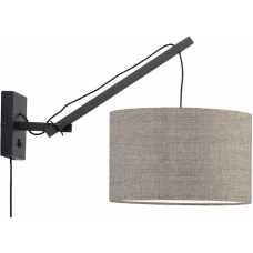 Good&Mojo Andes Hanging Wall Light - Dark Linen & Black