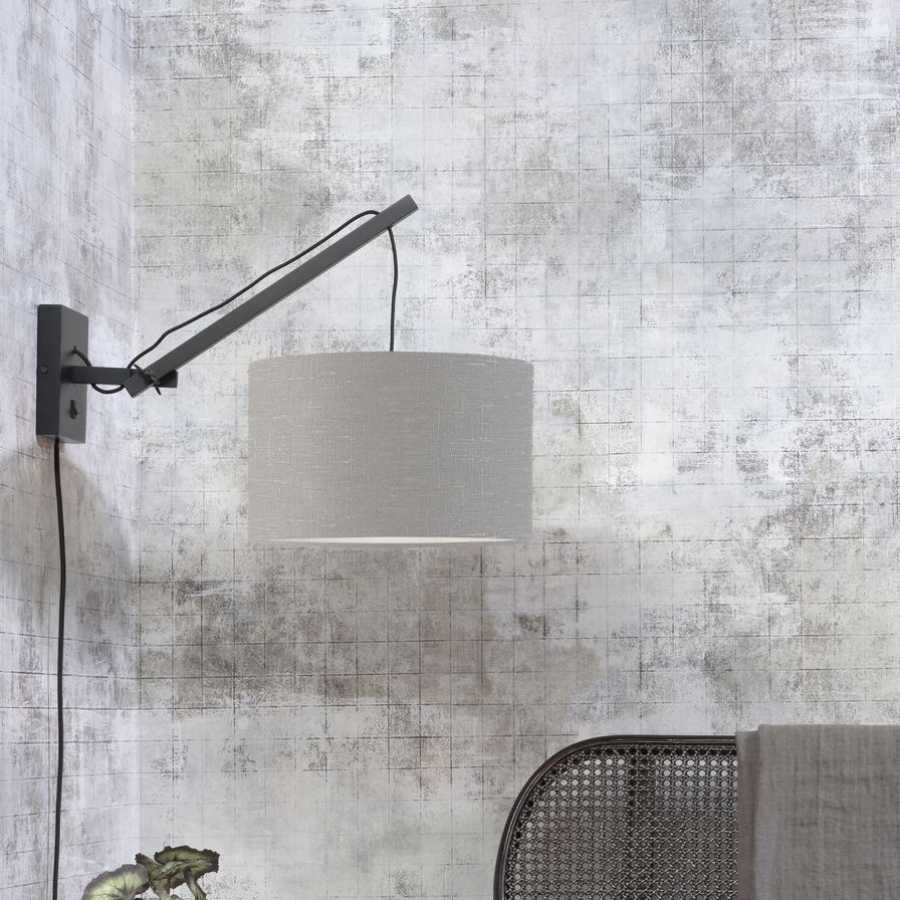 Good&Mojo Andes Hanging Wall Light - Light Grey & Black