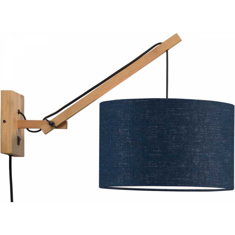 Good&Mojo Andes Hanging Wall Light - Denim Blue & Natural