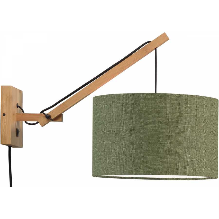 Good&Mojo Andes Hanging Wall Light - Forest Green & Natural