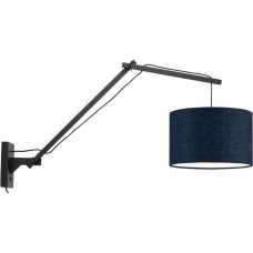 Good&Mojo Andes Long Arm Wall Light - Denim Blue & Black