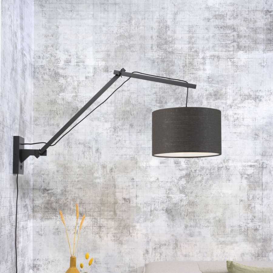 Good&Mojo Andes Long Arm Wall Light - Dark Grey & Black - Small