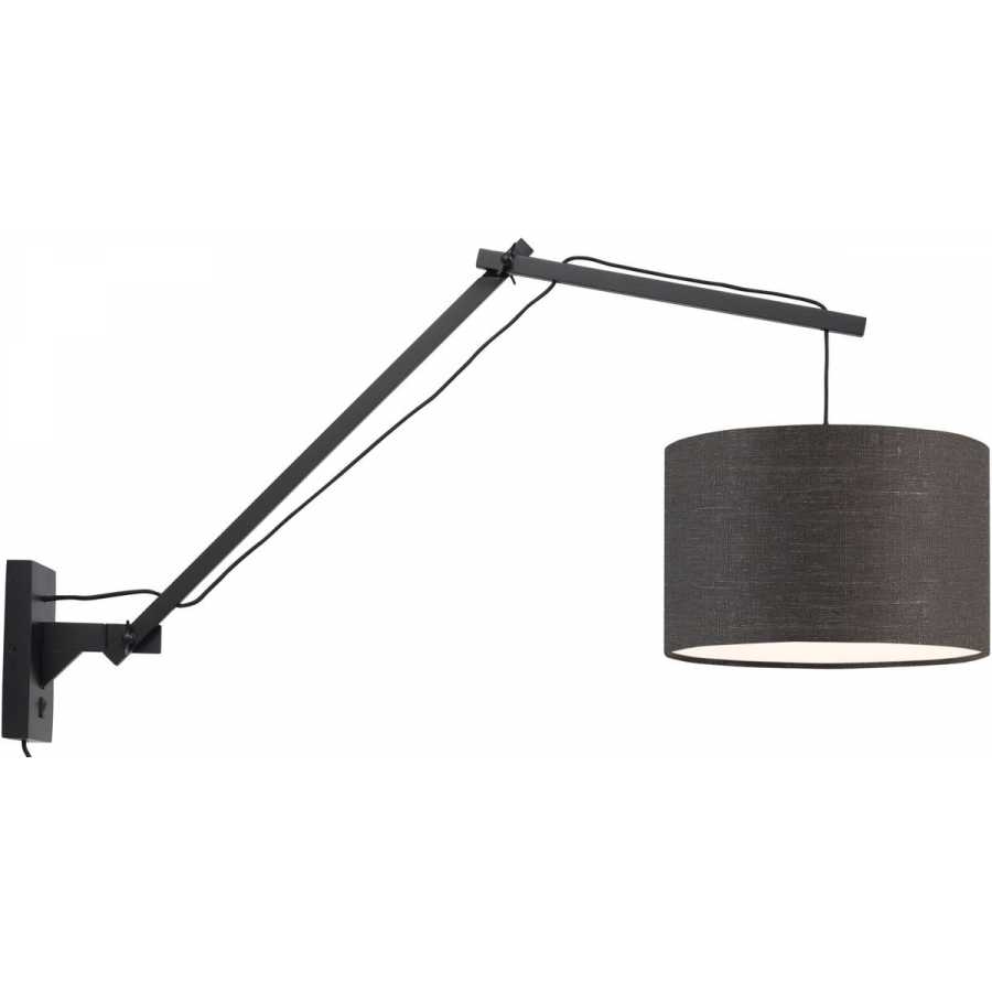 Good&Mojo Andes Long Arm Wall Light - Dark Grey & Black - Small