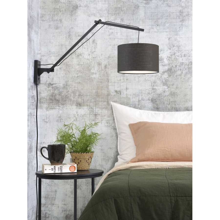 Good&Mojo Andes Long Arm Wall Light - Dark Grey & Black - Small