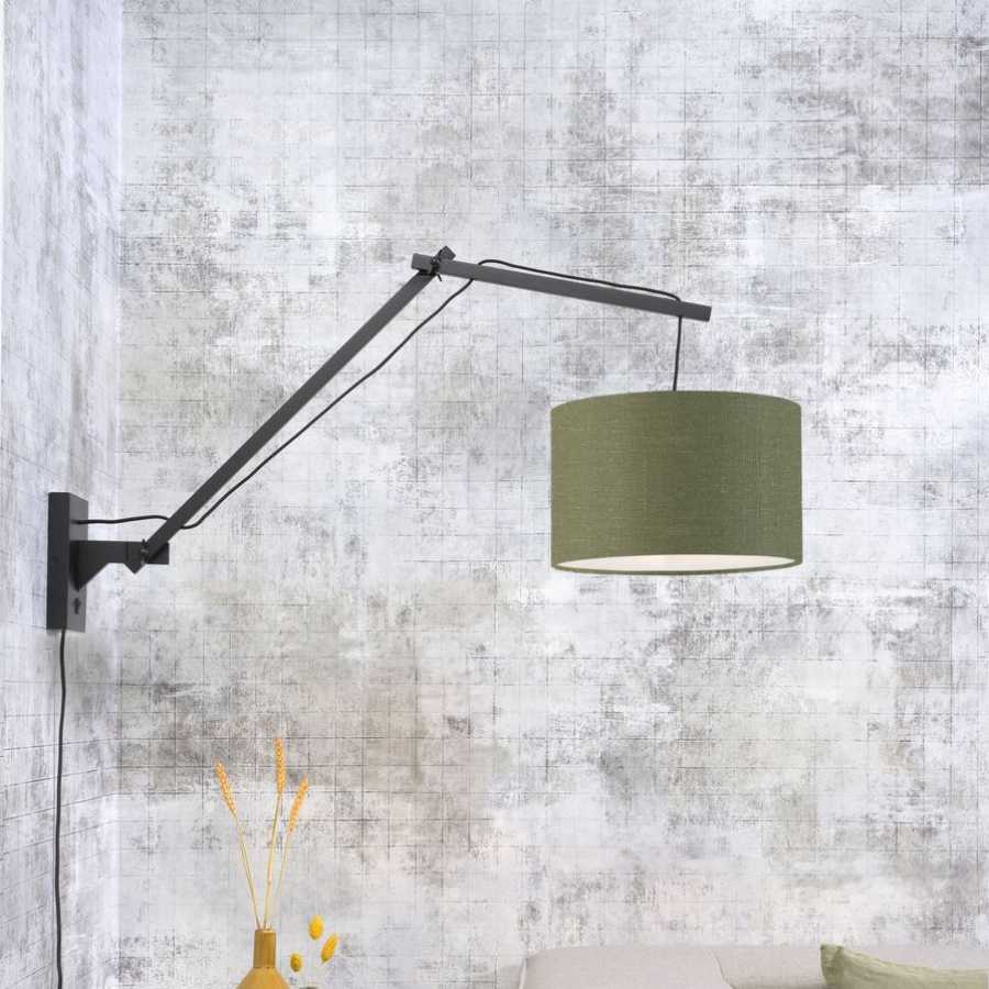 Good&Mojo Andes Long Arm Wall Light - Forest Green & Black - Small