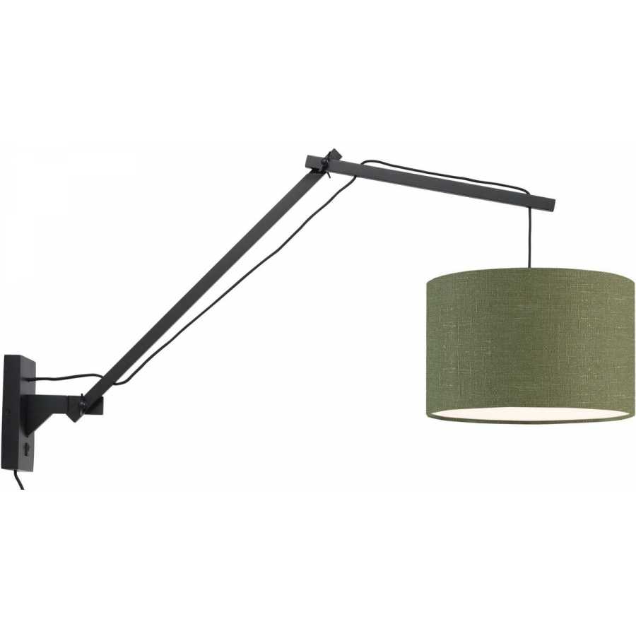 Good&Mojo Andes Long Arm Wall Light - Forest Green & Black - Small