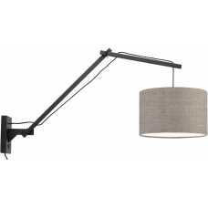 Good&Mojo Andes Long Arm Wall Light - Dark Linen & Black