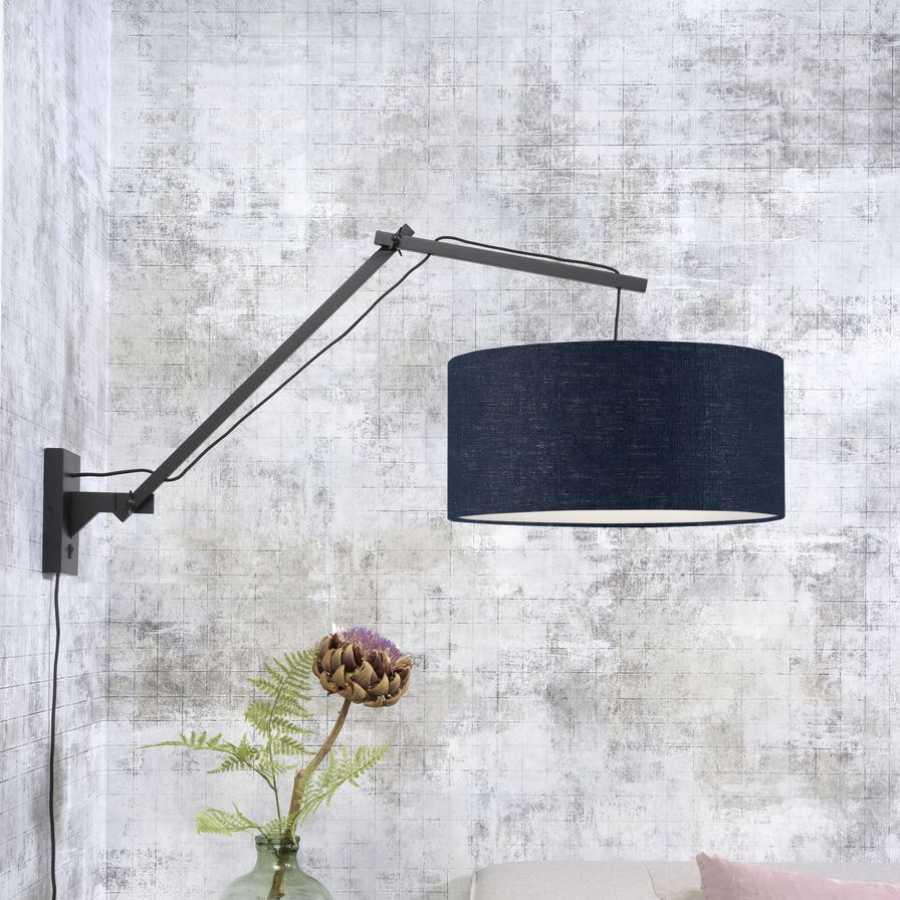 Good&Mojo Andes Long Arm Wall Light - Denim Blue & Black - Large