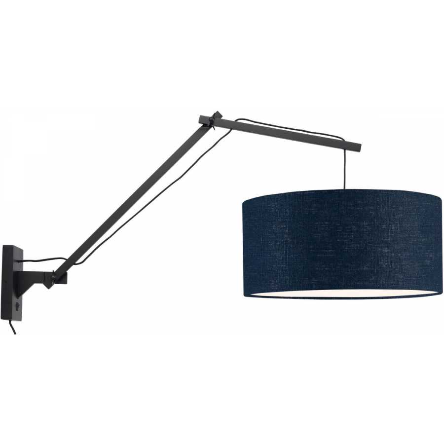 Good&Mojo Andes Long Arm Wall Light - Denim Blue & Black - Large