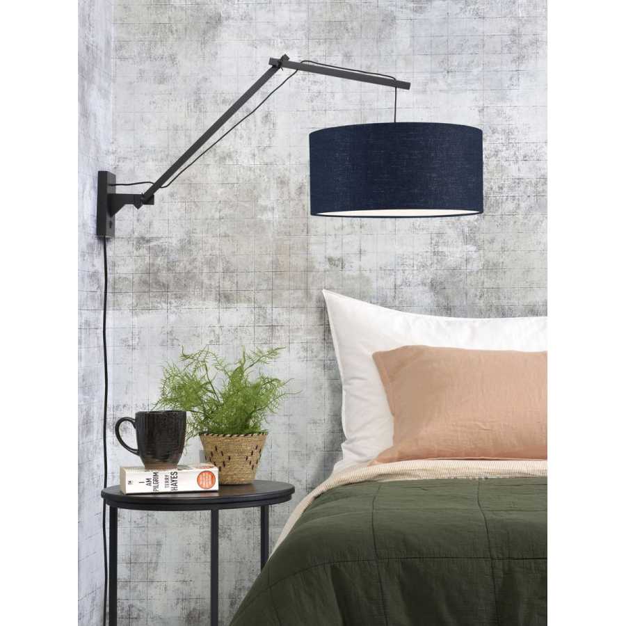 Good&Mojo Andes Long Arm Wall Light - Denim Blue & Black - Large