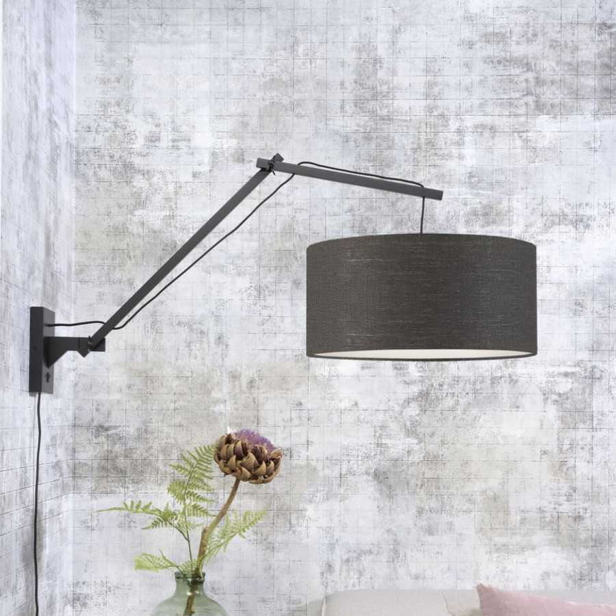 Good&Mojo Andes Long Arm Wall Light - Dark Grey & Black - Large