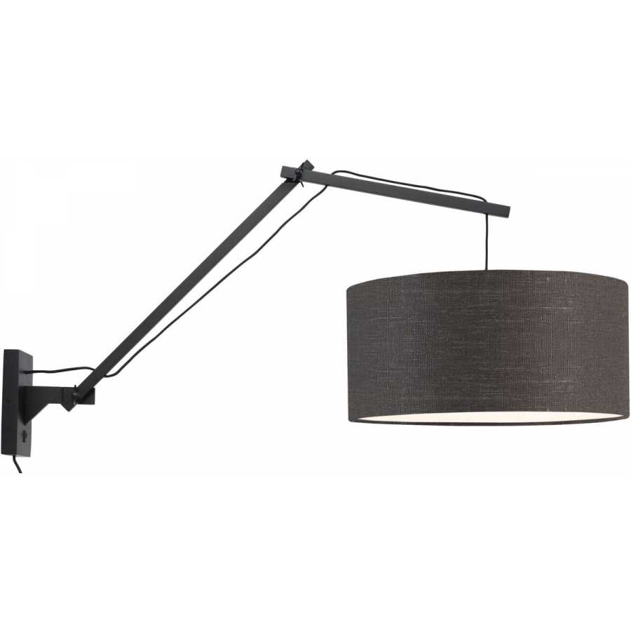 Good&Mojo Andes Long Arm Wall Light - Dark Grey & Black - Large