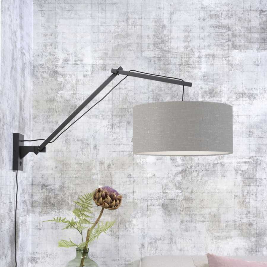 Good&Mojo Andes Long Arm Wall Light - Light Grey & Black - Large