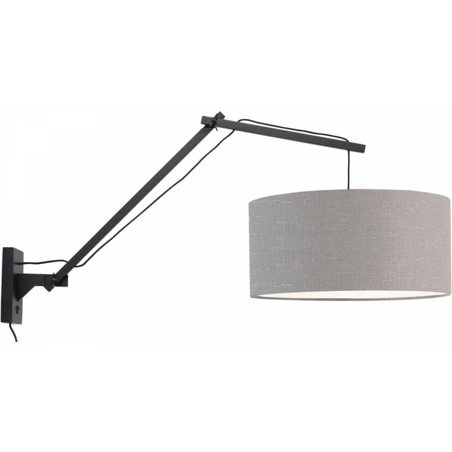 Good&Mojo Andes Long Arm Wall Light - Light Grey & Black - Large