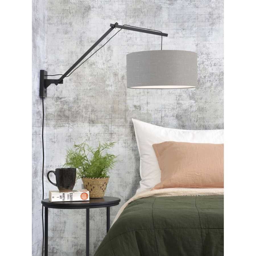 Good&Mojo Andes Long Arm Wall Light - Light Grey & Black - Large