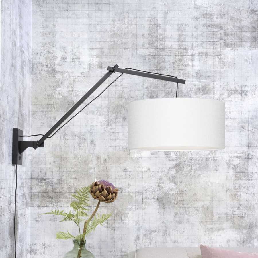 Good&Mojo Andes Long Arm Wall Light - White & Black - Large