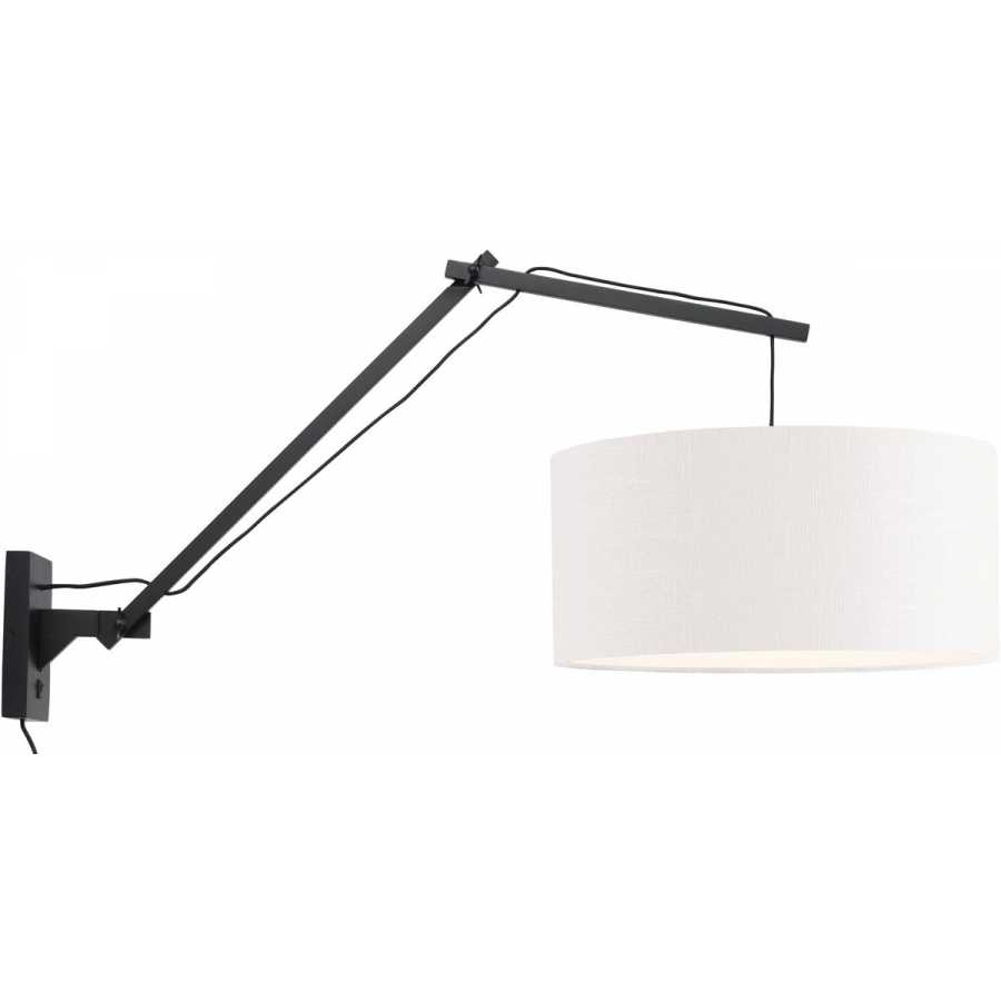 Good&Mojo Andes Long Arm Wall Light - White & Black - Large