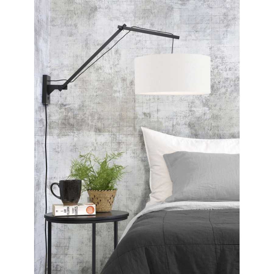 Good&Mojo Andes Long Arm Wall Light - White & Black - Large