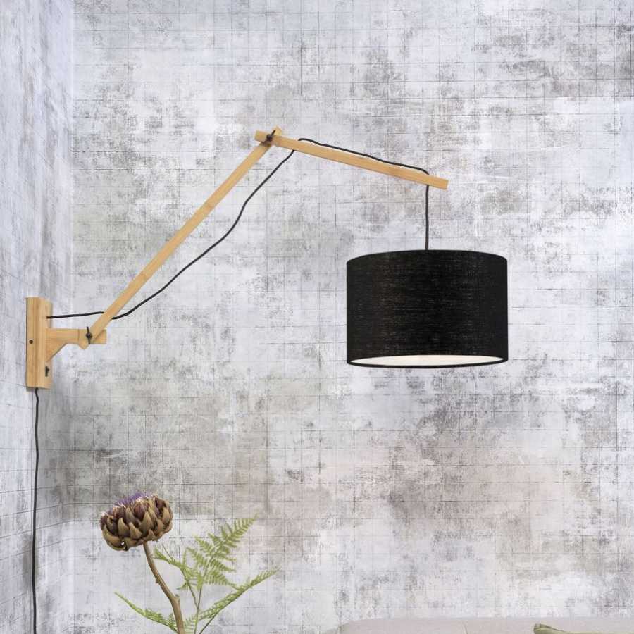 Good&Mojo Andes Long Arm Wall Light - Black & Natural - Small