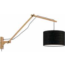 Good&Mojo Andes Long Arm Wall Light - Black & Natural