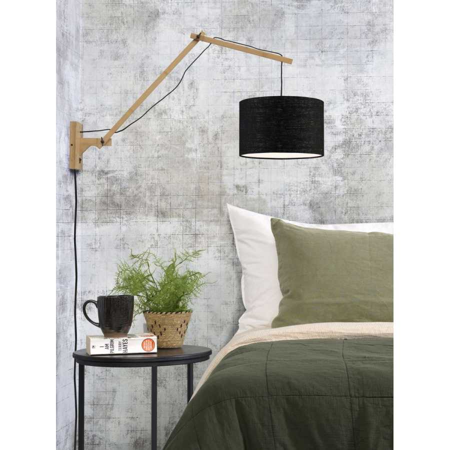 Good&Mojo Andes Long Arm Wall Light - Black & Natural - Small