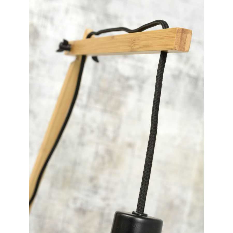 Good&Mojo Andes Long Arm Wall Light - Black & Natural - Small