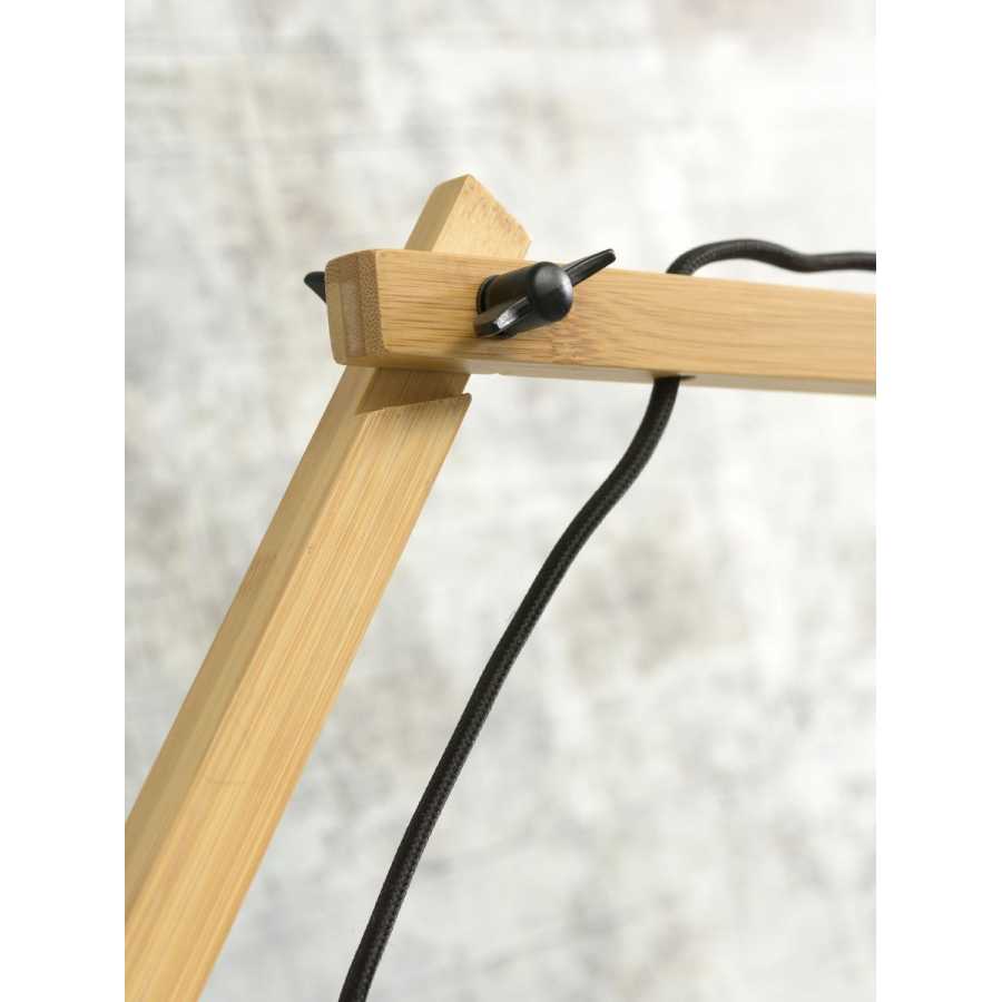 Good&Mojo Andes Long Arm Wall Light - Black & Natural - Small