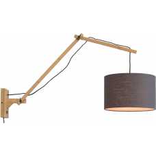 Good&Mojo Andes Long Arm Wall Light - Dark Grey & Natural