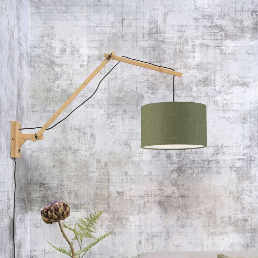 Good&Mojo Andes Long Arm Wall Light - Forest Green & Natural - Small