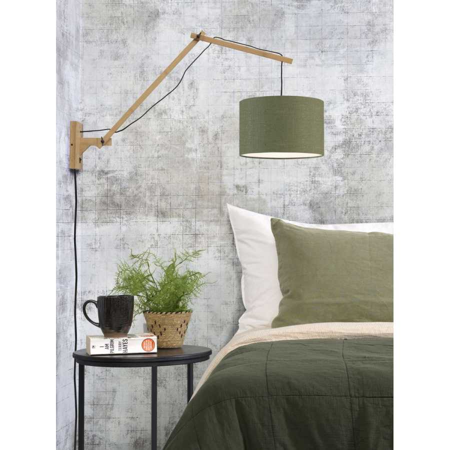 Good&Mojo Andes Long Arm Wall Light - Forest Green & Natural - Small