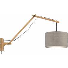 Good&Mojo Andes Long Arm Wall Light - Dark Linen & Natural