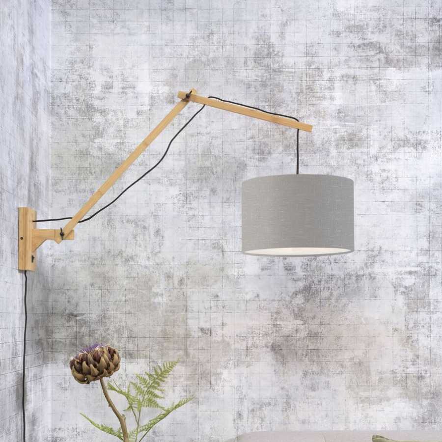 Good&Mojo Andes Long Arm Wall Light - Light Grey & Natural - Small