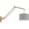 Good&Mojo Andes Long Arm Wall Light - Light Grey & Natural