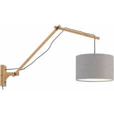 Good&Mojo Andes Long Arm Wall Light - Light Grey & Natural