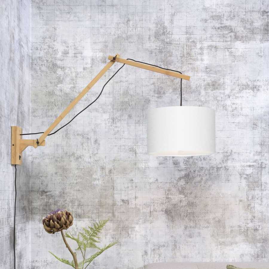 Good&Mojo Andes Long Arm Wall Light - White & Natural - Small