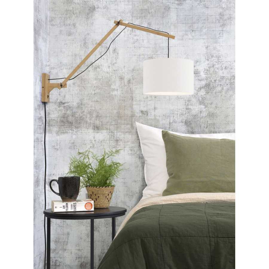 Good&Mojo Andes Long Arm Wall Light - White & Natural - Small